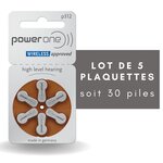 Powerone 312 : piles auditives sans mercure  5 plaquettes