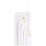 Lot de 1000: étiquette américaine cartonnée blanche avec attache métallique 100x51 mm