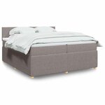 vidaXL Sommier à lattes de lit avec matelas Taupe 200x200 cm Tissu