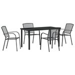 vidaXL Set de jardin à manger 5 pièces en acier anthracite