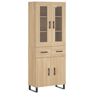 vidaXL Buffet haut Chêne sonoma 69 5x34x180 cm Bois d'ingénierie