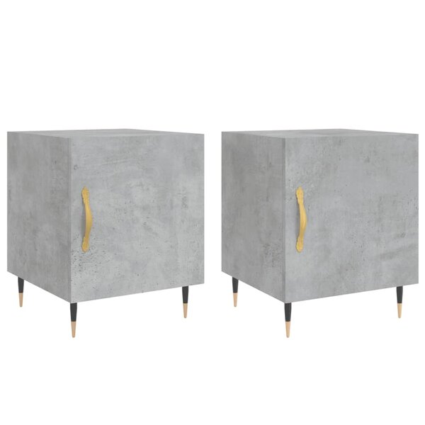 vidaXL Tables de chevet 2 Pièces gris béton 40x40x50 cm bois d’ingénierie