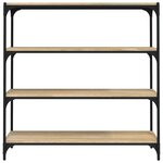 vidaXL Meuble TV Chêne sonoma 100x33x100 cm Bois d'ingénierie et acier
