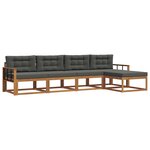 vidaXL Ensemble de canapés d'extérieur 5 pc Naturel et Anthracite