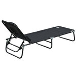 Transat de jardin chaise longue pliante bain de soleil pour lecture noir