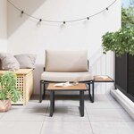 vidaXL Ensemble de canapé de jardin 2 Pièces Taupe Acier
