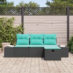 vidaXL Ensemble de canapé de jardin avec coussin 4 Pièces polyrotin