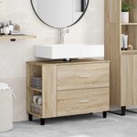 vidaXL Unité de vanité de salle de bain Chêne Sonoma 80 x 35 x 60 cm
