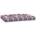 vidaXL Coussins de palette 3 Pièces motif à carreaux rouge tissu