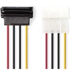 NEDIS Internal Power Cable - Molex Male - SATA 7-pin Female 90° Angled - 0.15 m - Various