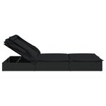 vidaXL Transat 2 places avec toit pliable noir 213x118x97 cm