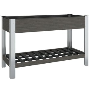 vidaXL Lit surélevé de jardin avec étagère Gris 120x50x75 cm WPC