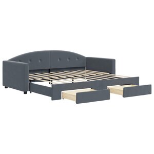 vidaXL Lit de jour avec gigogne et tiroirs sans matelas 90x190 cm