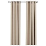 vidaXL Rideaux occultants aspect lin avec œillets 2Pièces beige 140x245cm
