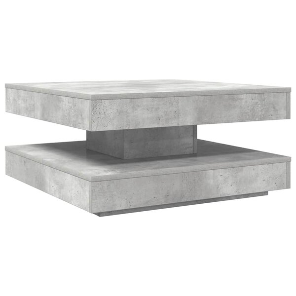vidaXL Table basse rotative à 360 degrés gris béton 70x70x34 5 cm