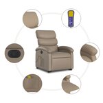 vidaXL Fauteuil inclinable de massage électrique cappuccino similicuir
