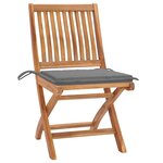 vidaXL Chaises pliables de jardin avec coussins lot de 6 Bois de teck