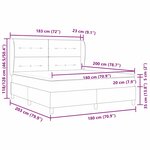 vidaXL Lit à ressorts avec matelas noir 180 x 200 cm en velours