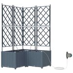 vidaXL Cache-pot de jardin 3 Pièces Gris Clair Acier