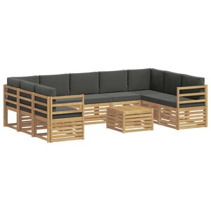 vidaXL Ensemble de canapés d'extérieur 10 pc Blanc et Anthracite