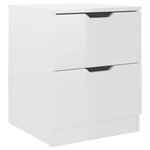 vidaXL Tables de chevet 2Pièces Blanc brillant 40x40x50cm bois ingénierie