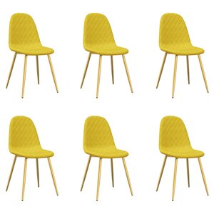 vidaXL Chaises à manger lot de 6 Jaune moutarde Velours