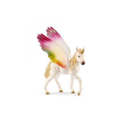 Schleich - figurine 70577 licorne ailée arc-en-ciel  poulain