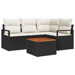vidaXL Ensemble de Canapés de Jardin 5 Pièces Noir  blanc Moyen