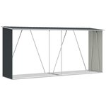 vidaXL Abri de stockage à bois Acier galvanisé 330x84x152cm Anthracite