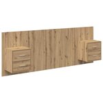 vidaXL Tête de lit avec armoire avec tiroir 3 Pièces Chêne artisanal