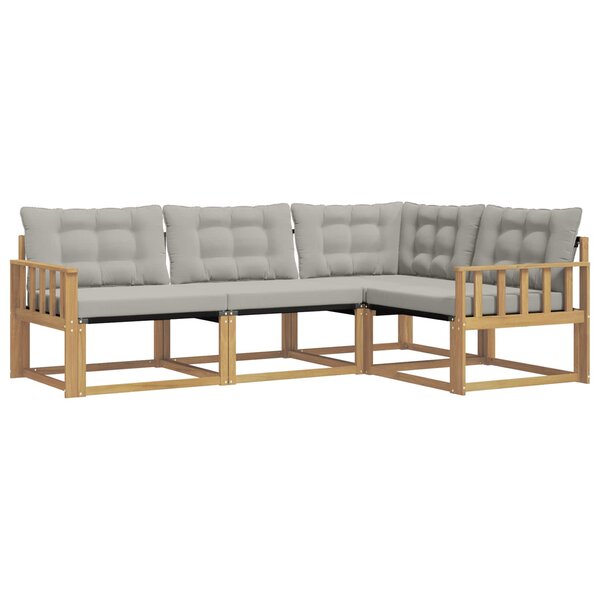vidaXL Ensemble de canapés d'extérieur 4 pc Blanc et gris clair