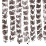 vidaXL Rideau anti-mouches taupe et blanc 100x230 cm chenille