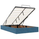 vidaXL Cadre de lit ottoman avec matelas bleu foncé 120x190 cm velours