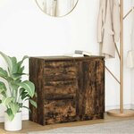 vidaXL Buffet avec tiroir chêne fumé 71x35x65 cm bois d'ingénierie