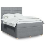 vidaXL Sommier à lattes de lit avec matelas Gris clair 160x200cm Tissu