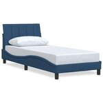 vidaXL Cadre de lit sans matelas bleu 80x200 cm tissu