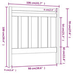 vidaXL Tête de lit Gris 106x4x100 cm Bois massif de pin