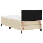vidaXL Lit à ressorts avec matelas et LED crème 100x200 cm Tissu