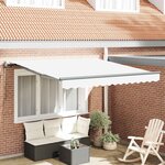 vidaXL Auvent Rétractable Blanc 300 x 250 cm tissu
