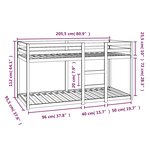 vidaXL Lit superposé sans matelas blanc 90x200 cm bois de pin massif