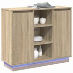 vidaXL Buffet LED Chêne Sonoma 90 x 32 x 75 cm Bois d'ingénierie