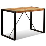 vidaXL Table à manger Bois de récupération massif 120 cm