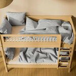 Flexa WHITE Lit superpose avec echelle droite 90 x 200 cm Barriere a barreaux Beige sable