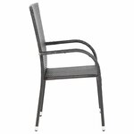 vidaXL Chaises empilables d'extérieur lot de 4 Résine tressée Marron
