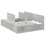 vidaXL Cadre de lit avec rangement Gris béton 140 x 190 cm