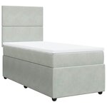 vidaXL Sommier à lattes de lit et matelas Gris clair 90x190 cm Velours