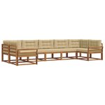 vidaXL Ensemble de canapés d'extérieur 7 Pièces Naturel et Beige