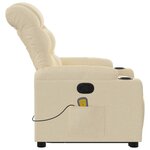 vidaXL Fauteuil inclinable de massage Crème Tissu