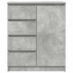 vidaXL Buffet avec tiroirs gris béton 71x35x84 cm bois d'ingénierie