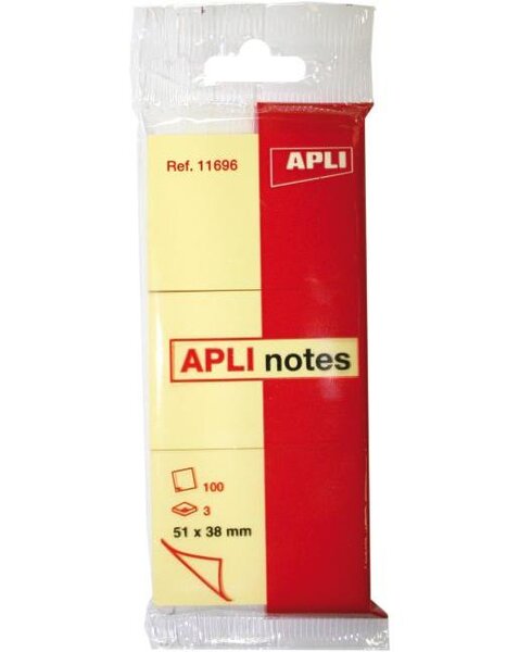 3 blocs 100 notes adhésif repositionnable 38 x 51 mm Decadry By Apli